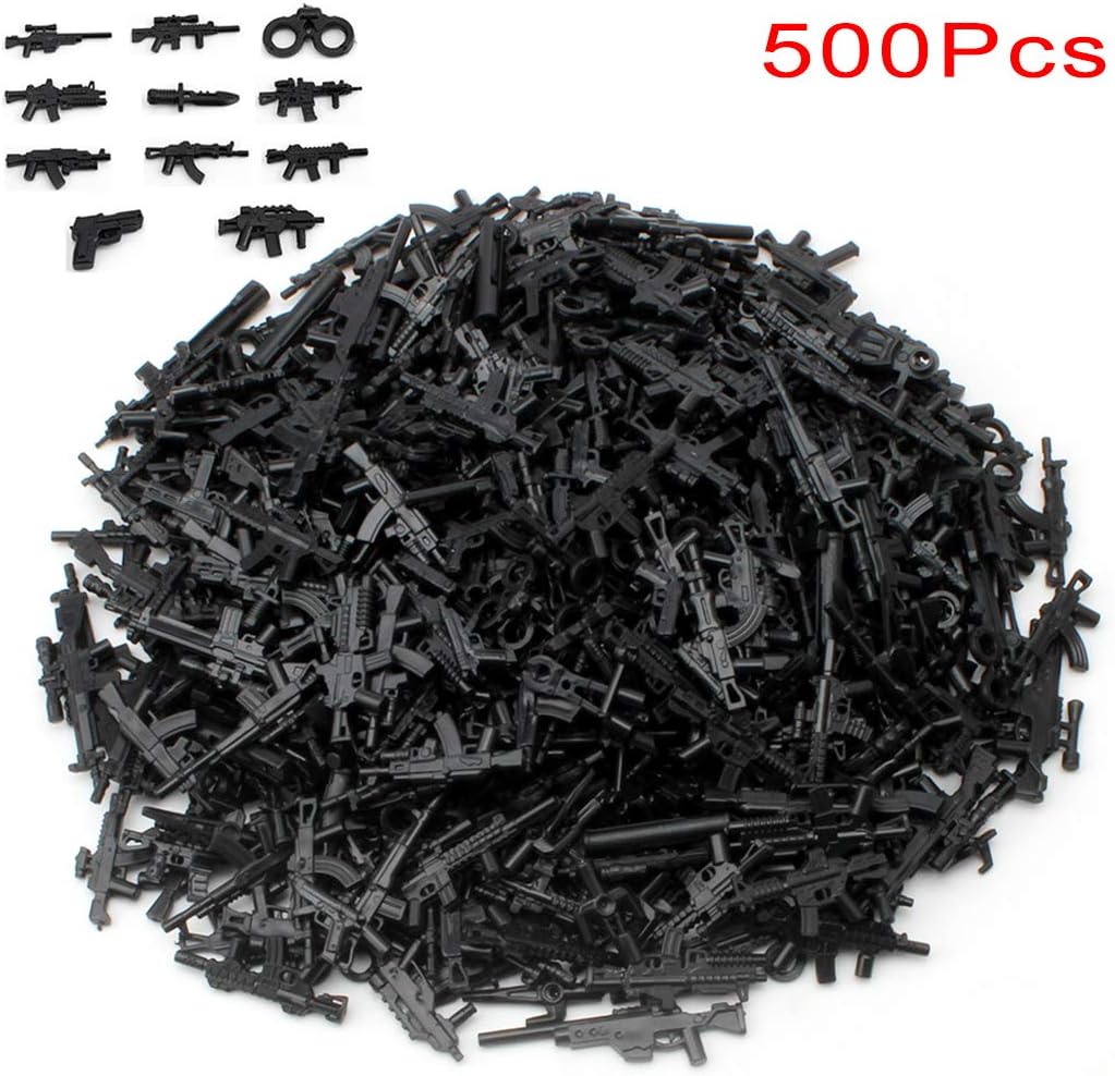 PARIO 500Pcs Custom Weapons Set for SWAT Team Minifigures, Compatible With LEGO