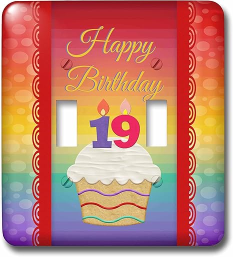 Amazon Co Jp バースデーデザイン カップケーキ 数キャンドル 19年古い誕生日 照明スイッチカバー ダブル切り替えスイッチ Lsp 2 Diy 工具 ガーデン