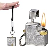KAMBOLLY Vintage Trench Lighter, Cool Lighter for Men - Refillable Soft Flame Kerosene Fluid Lighters, Flint Wheel Antique Lighters for Dad Husband (Fuel Not Included)