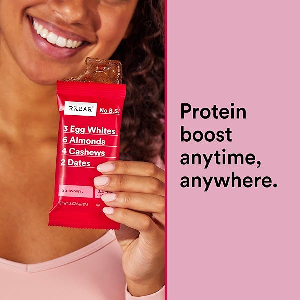 RXBAR PROTEIN BARS, 12G PROTEIN, GLUTEN FREE SNACKS, STRAWBERRY, 9.1OZ BOX (5 BARS)
