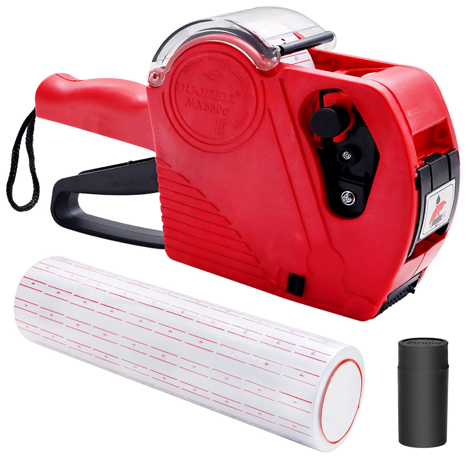 Price Tagging Gun Kit, Uooker 8 Digits Price Labeller with 5000 Labels, Pricing Labels Gun, Pricing Tag Machine for Shop Office Grocery Store, Tag Label Gun Kit (with Black Ink Refill, MX5500), White