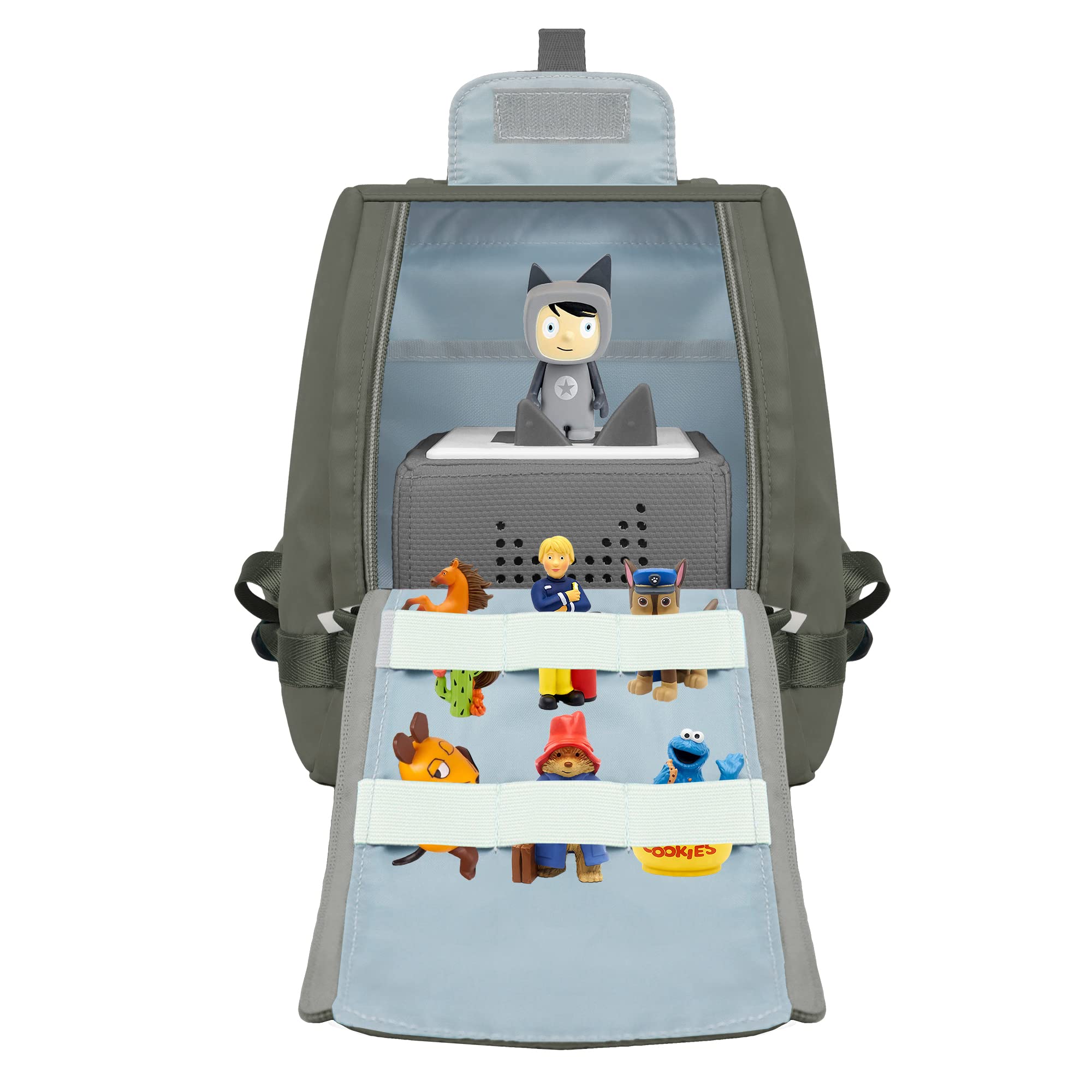 Photo 1 of Annmore Carrying Case for Tonies Figures, Storage Bag for Toniebox Starter Set, Holder Compatible with Yoto Player and Cards, Organizer for Storypod Toke Crafties, Gray