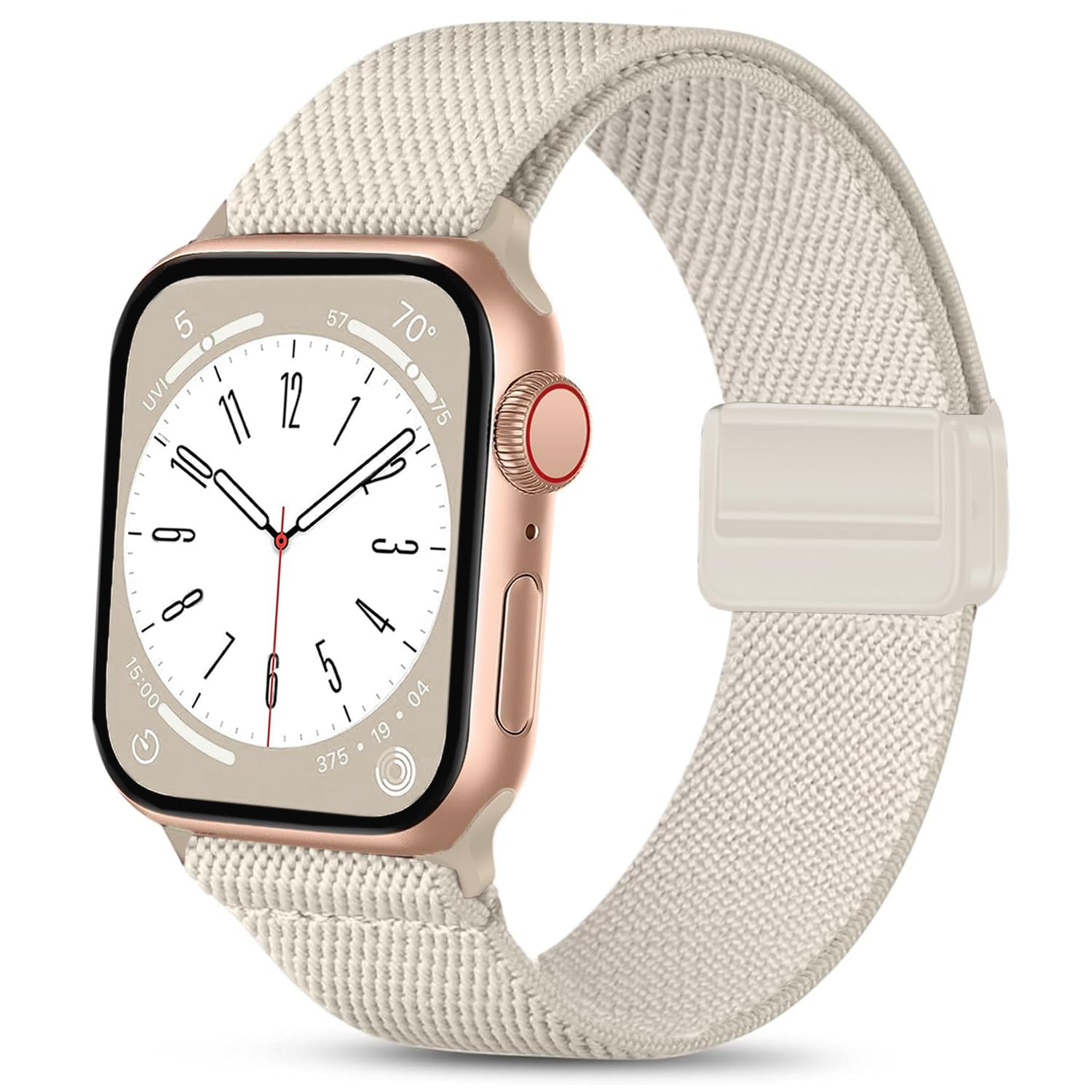 Issinlky Sport Solo Loop Compatible with Apple Watch Band 38mm 40mm 41mm, Adjustable Magnetic Stretchy Nylon band for iWatch Series 9 8 7 6 5 4 3 2 1 SE