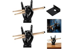 Fvbber 2 Drumstick Holder with 1 Wall Shelf, Drum Stick Rack Display Stand for Desk or Wall Mount, Drummer Gifts for Men, Coo