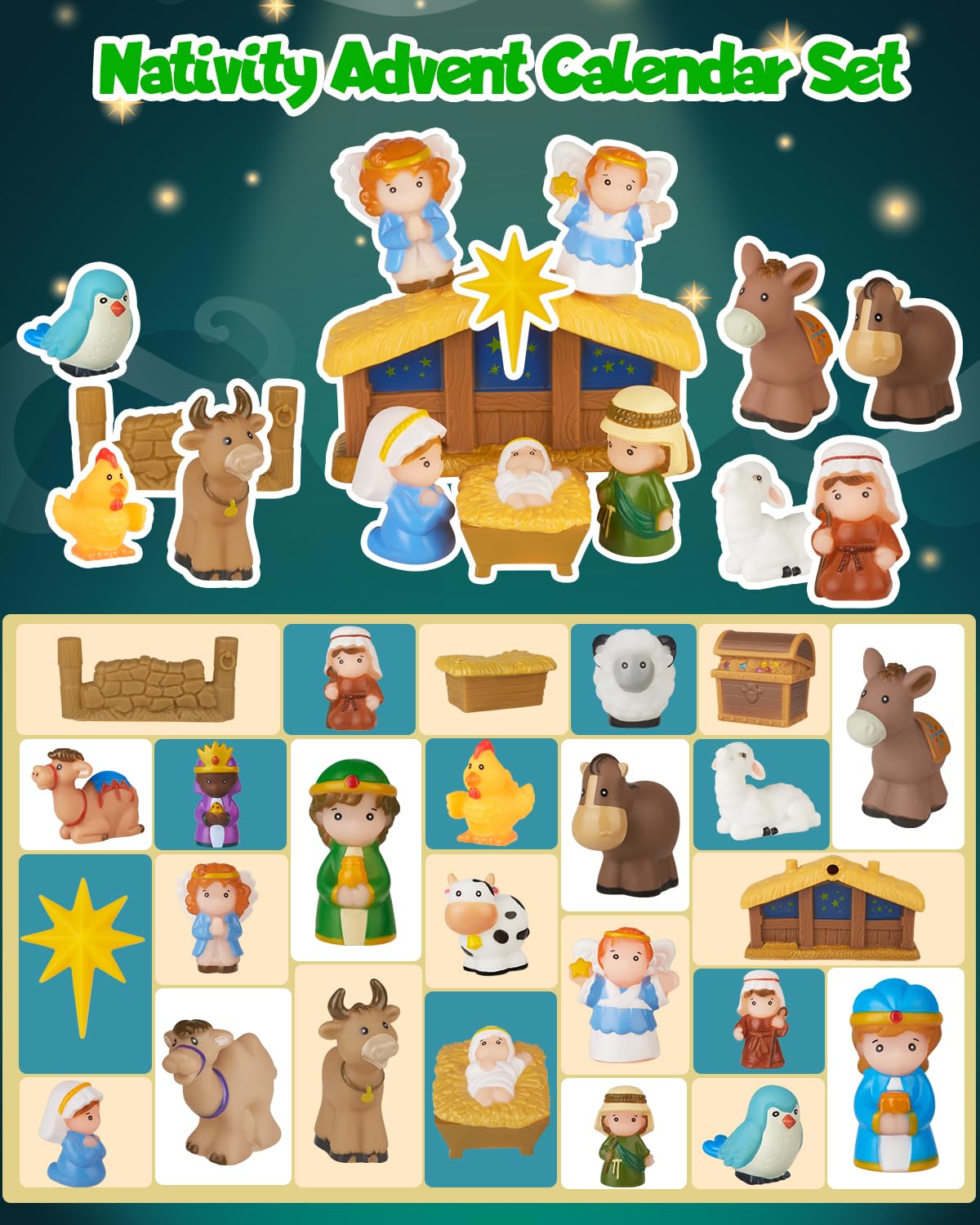 Mua Nativity Advent Calendar 2025 Kids, Christmas Story Nativity ...