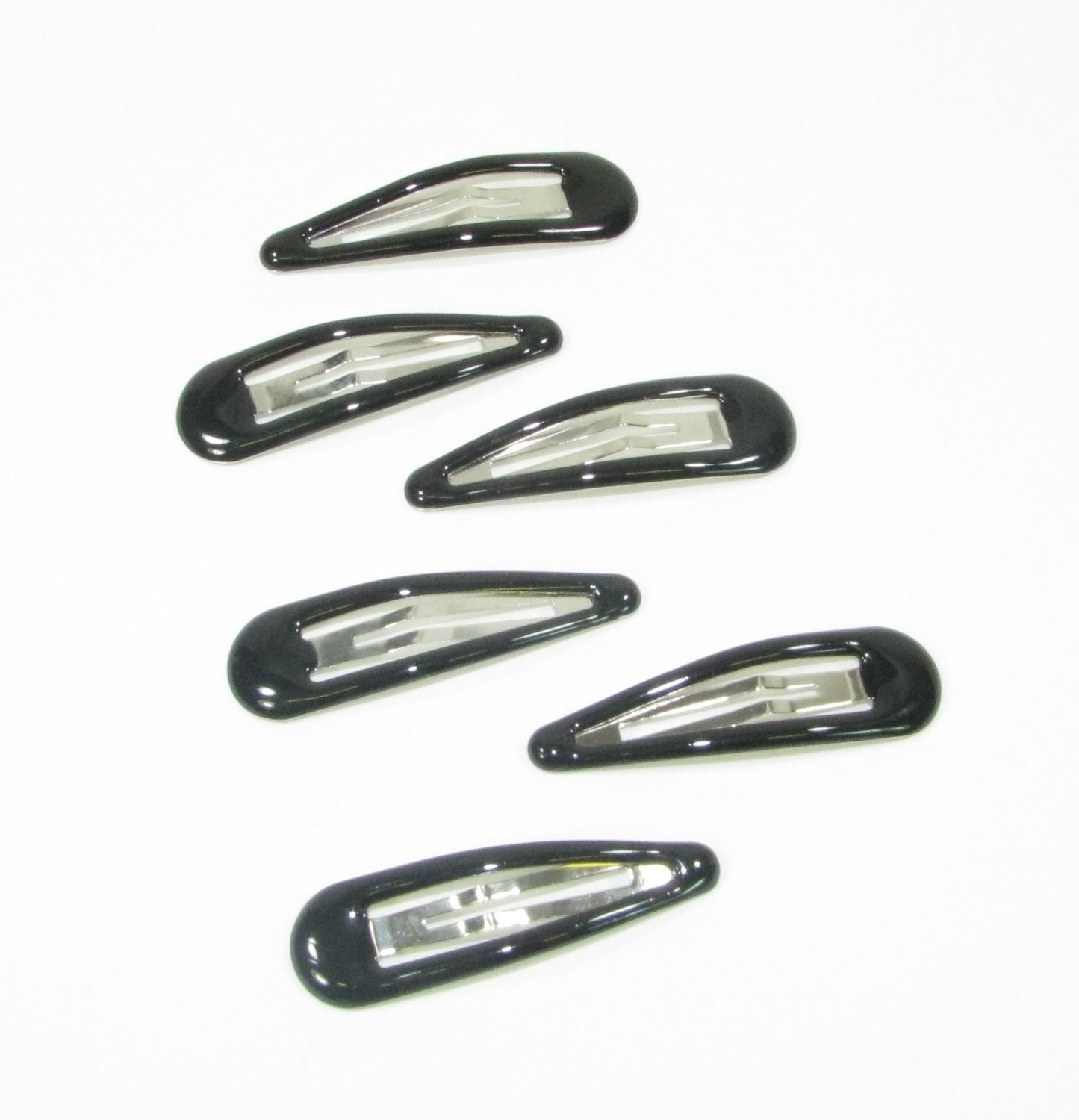 Card of 6 Black Bendy Clips - Hair Clip - 6 count - Unisex - All Ages