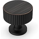Amerdeco 10 Pack Oil Rubbed Bronze Cabinet Knobs | Single Hole Cabinet Pulls, Drawer Knobs and Pulls for Bathroom Cabinets ZH0071