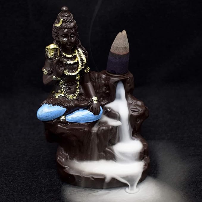 Thecraftstore0327 Lord Shiva Smoke Fountain Incense Burner with 10