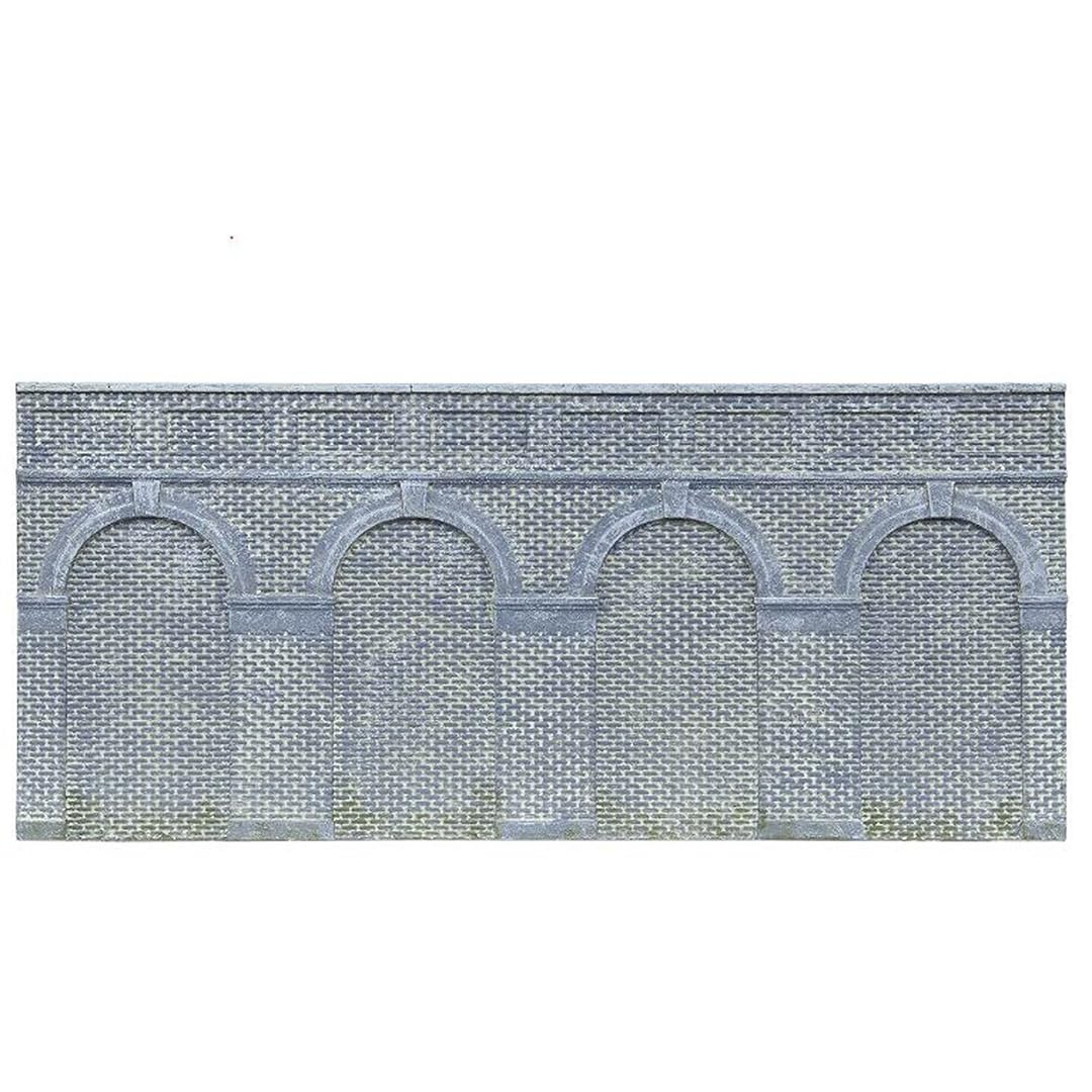 Hornby R7385 OO Gauge Mid Level Arched Retaining Blue Brick Walls x2 - Model Railway Accessories, Miniature Diorama Scenery Train Sets - Lifelike Building Models - Scale 1:76