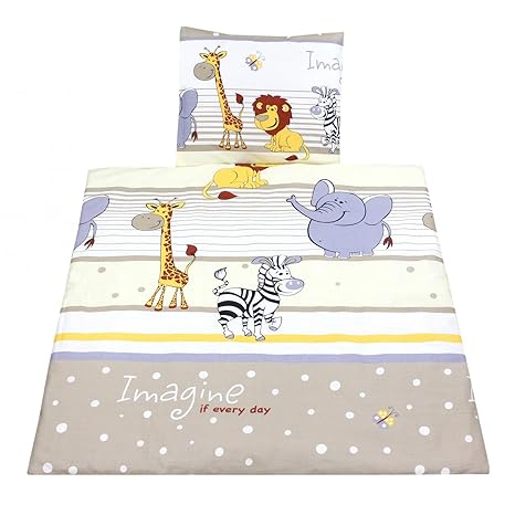 TupTam Unisex Baby Wiegenset 4-teilig, Farbe: Imagine Beige, Größe: 80x80 cm
