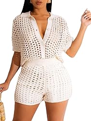 KANSOON 2Pc Summer Outfits for Women Crochet