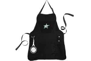 Team Sports America Outdoor NHL Black Grilling Apron | Dallas Stars | Made of Durable Cotton | Beverage Opener and Multi-Tool | Sports and Tailgaiting Apparel
