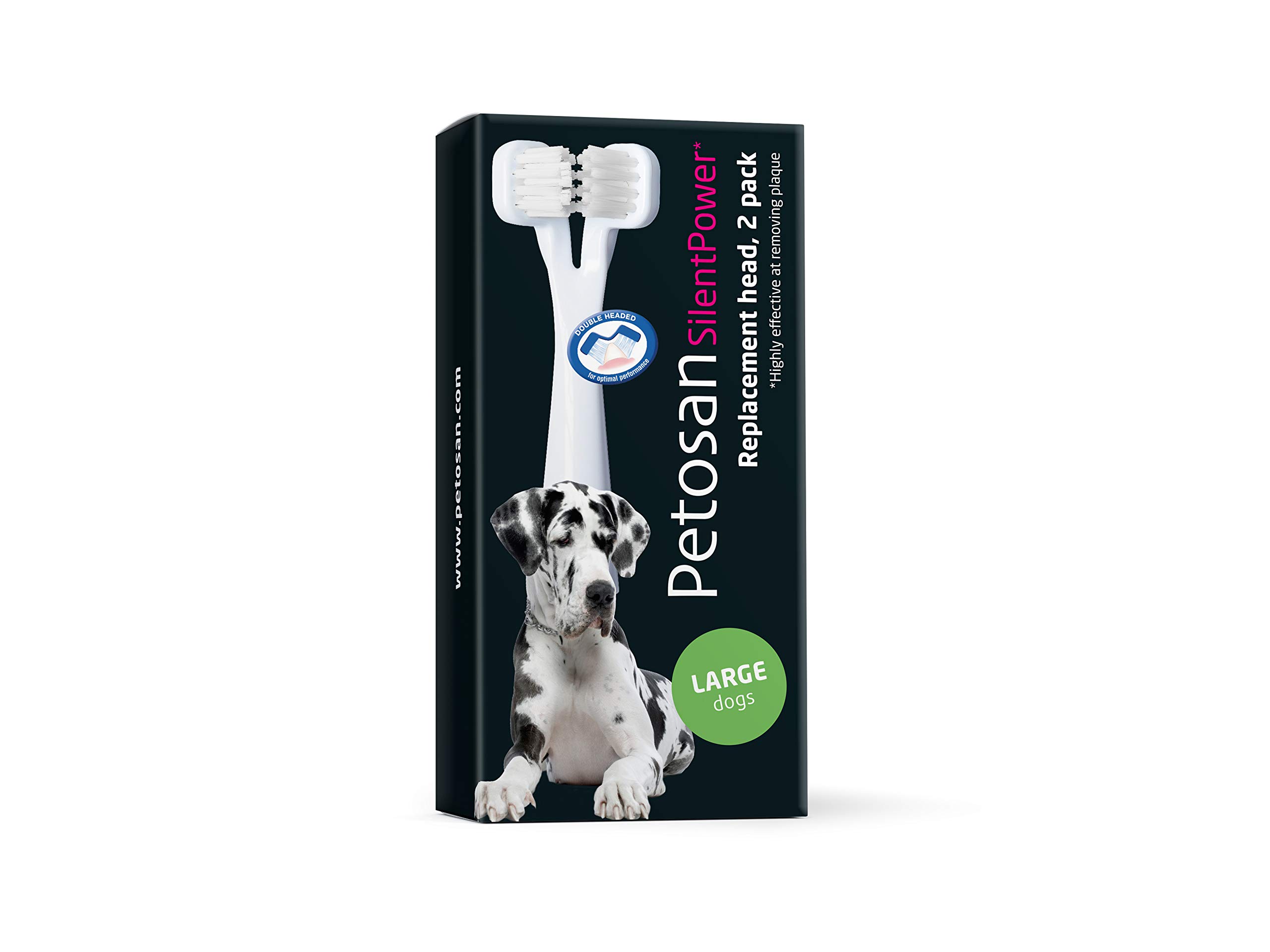 Petosan Replacement Brush Heads for Electric Toothbrush Large Dogs, 2-Pack