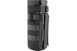 FRTKK Tactical MOLLE Water Bottle Pouch with Drawstring Open Top & Mesh Bottom, Military Water Bottle Holder Bag Sports Travel Hydration Carrier