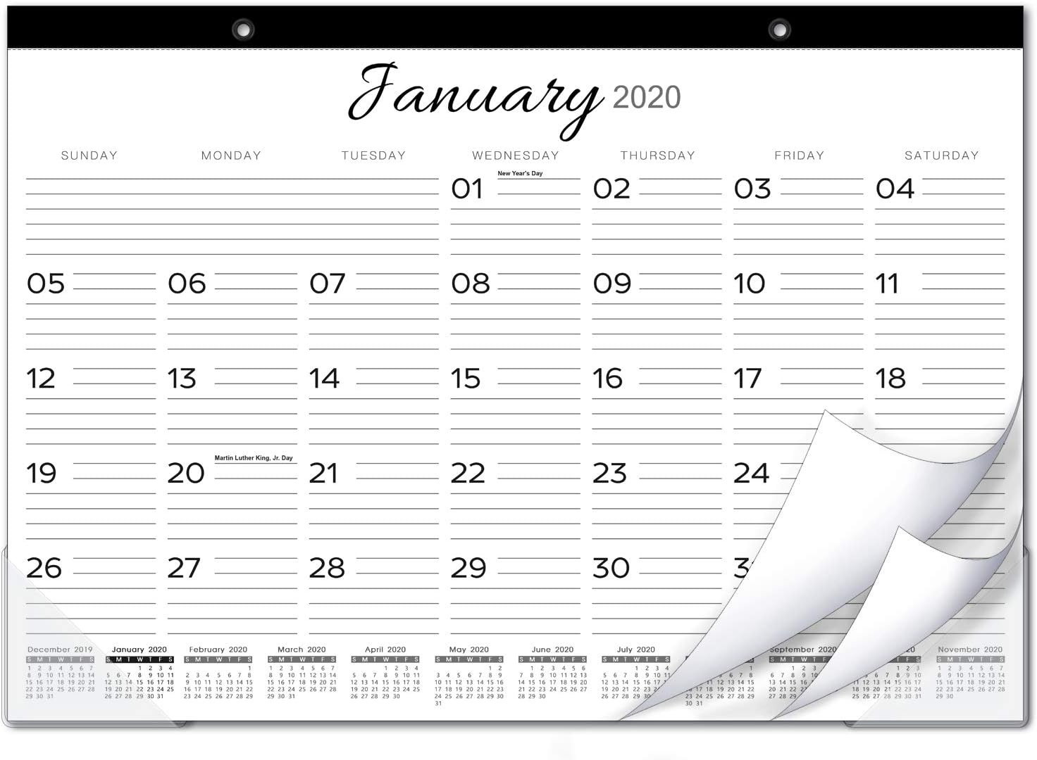 2021 Calendar 3 Month Wall Calendar Display (Folded in a