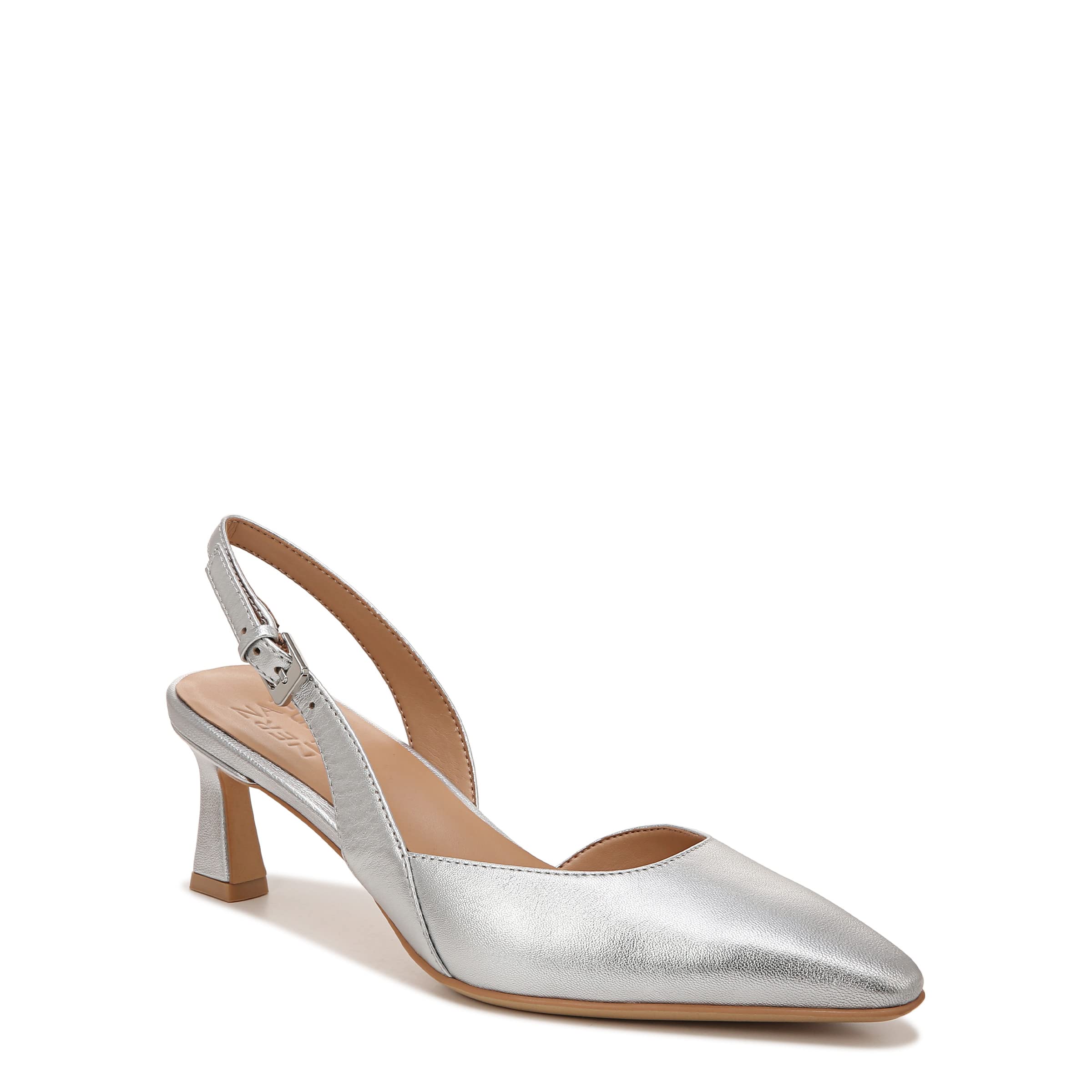 Naturalizer Womens Dalary Slingback Pump Silver Leather 9.5 M