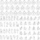 Neptniopllab Alphabet Letter Charms, 156 Pieces 3 Designs A-Z Silver Pendants With 200 Open Jump Rings for DIY Necklace Bracelet Jewelry Crafting