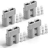 50Amp Power Connector Plug 8AWG, Grey | 50A Quick Connect Disconnect 600 V 2 Pairs(4pcs) For 50Amp Battery Connector