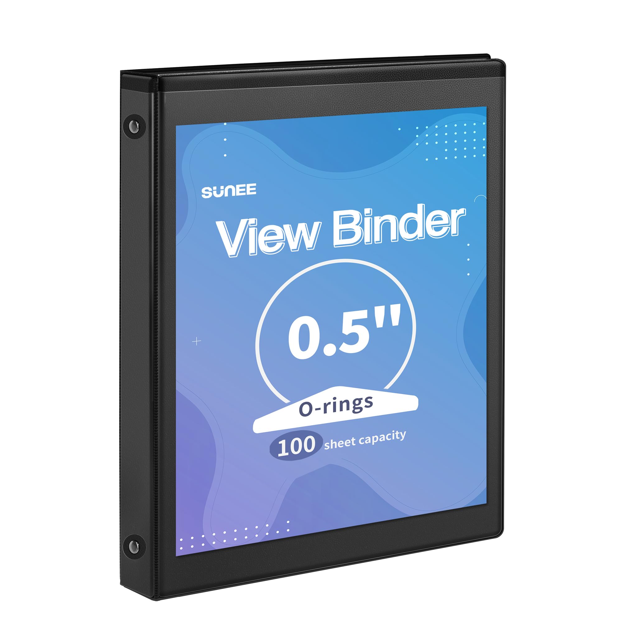 SUNEE 3 Ring Binder 1/2 Inch 1 Pack, Clear View