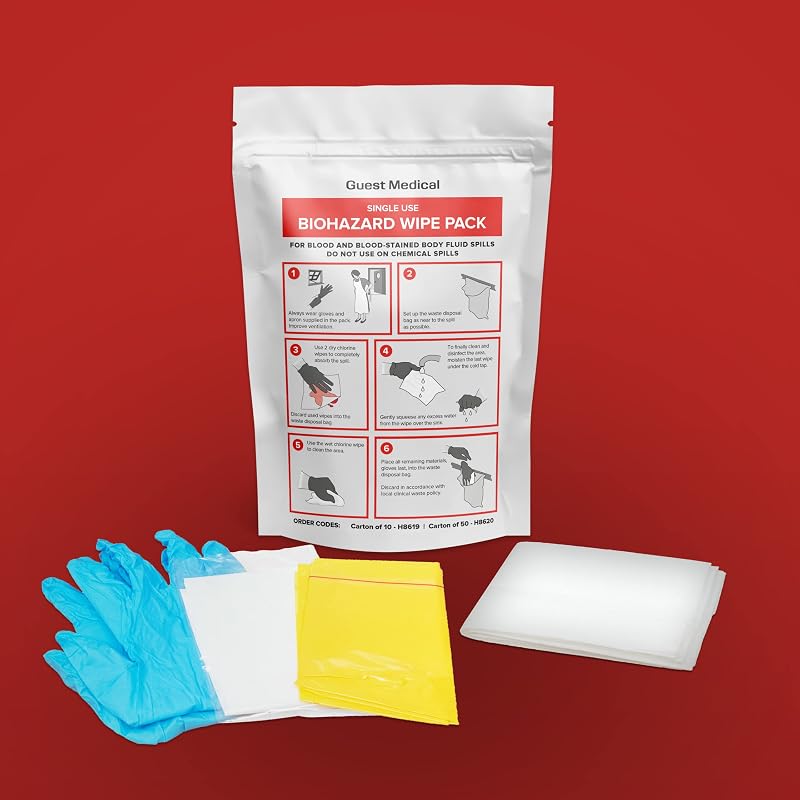 Guest Medical Biohazard Wipe Pack Blood Spill Kit Single Use