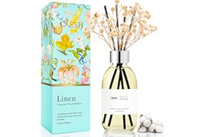 Clesh Reed Diffuser Set, 6.7 oz Linen Scented Diffuser with Sticks, Home Fragrance Reed Diffuser for Bathroom Shelf Decor