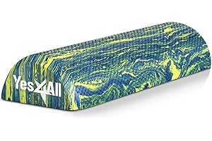 Yes4All EVA Firm Foam Roller for Stretching, Half Yoga Back Roller for Muscle Massage for Pilates, Yoga, Balance & Core Exercises - 12/36 inches