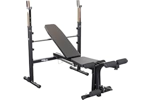 BODY SOLID Best Fitness by Body-Solid Olympic Bench, Adjustable Weight Bench with Leg Developer and Folding Storage Fits 6' and 7' Barbells, Home and Commercial Gym Equipment, Midnight Black