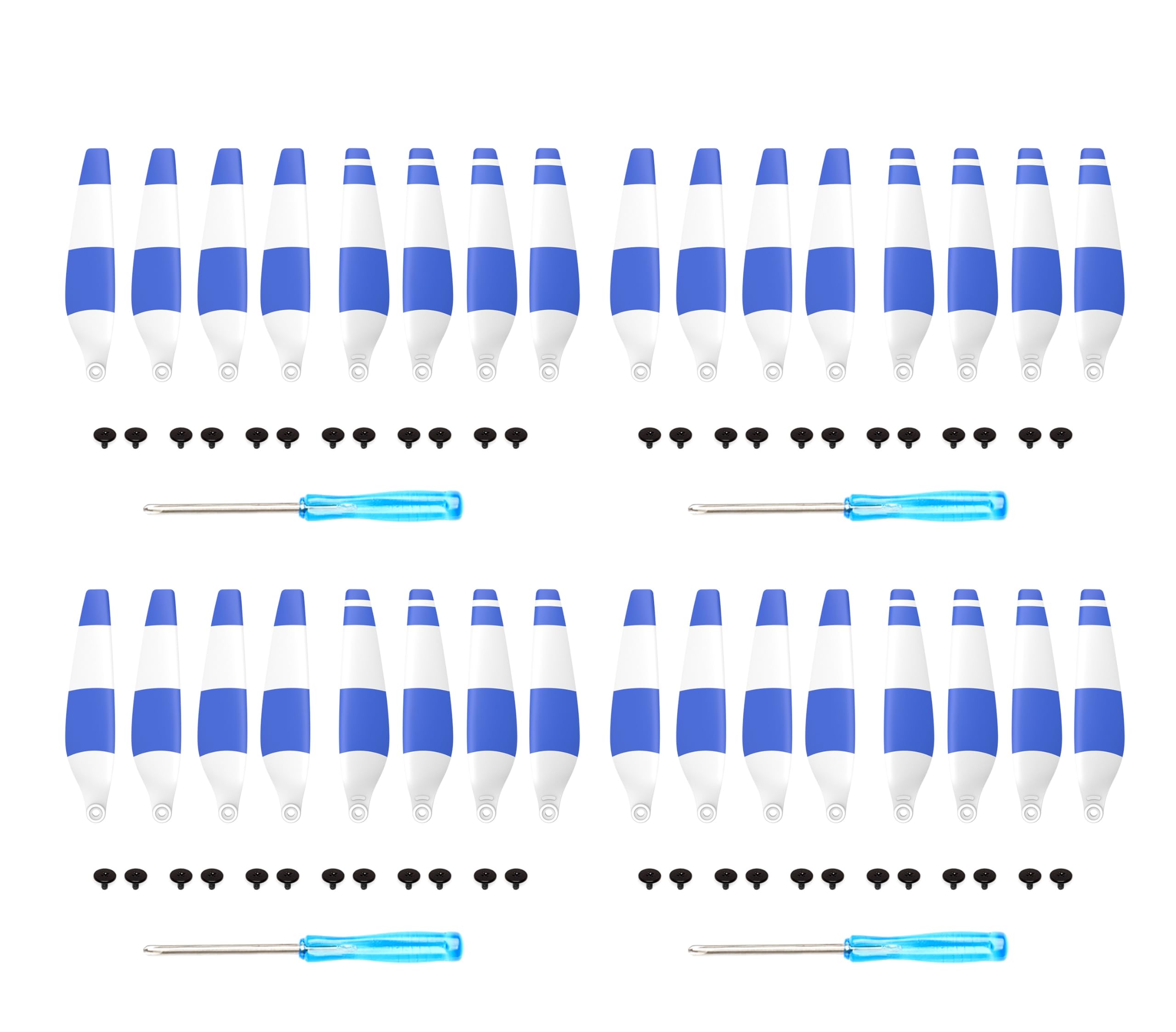 Horizon Flow 32x/16x Propellers For DJI Mini 3 Pro/Mini 4 Pro Replacement Blades Low Noise Drone Accessories Screws & Screwdrivers 6030F Blue and White Tips