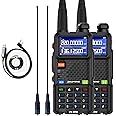 BAOFENG 2 Packs UV-5RM Two Way Radio Multi-Band Long Range Walkie Talkie NOAA USB-C Charging Upgrade of UV-5R Ham Radio Air Band 1.77in LCD Screen with 771 Antenna and Cable