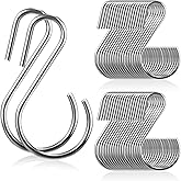 Sratte 60 Pcs S Hooks for Hanging 1.8 Inch Heavy Duty S Hooks Bulk Curtain Hanging Connectors Mini S Shaped Hangers Ornament for Plants Pots Pans Mugs DIY Jewelry (Silver)