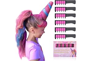 Cevioce Hair Chalk for Girls,Temporary Hair Color Pink Hair Accessories Toys for Kids Teens,Washable Hair Dye,Girls Makeup Kits of 6pcs Color Chalk,Great Toy Gifts for Age 4 5 6 7 8 9 10+Birthday DIY