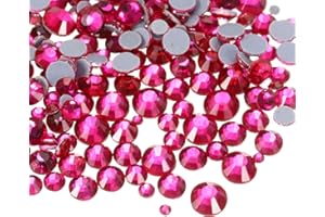 MECCANIXITY 1450 Pcs Hotfix Rhinestones Flatback Crystal Glass Gems with Clear Bag Nail Art Kit for Crafts Clothes DIY Decora