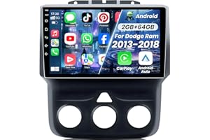JERQRY Car Stereo Radio for Dodge RAM 1500 2500 3500 2013-2018 (Manual AC): 5G-WiFi CarPlay Android 12-1080P Backup Camera 1280 * 800 HD Touchscreen EQ - GPS Bluetooth FM DSP SWC Mirror Link 4 Core 2+64G