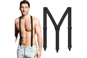 Jiuguva Men's Hidden Suspender Men Airport Friendly Hidden Straps Y Back Suspender Heavy Duty Under Clothing for Jeans Shirt