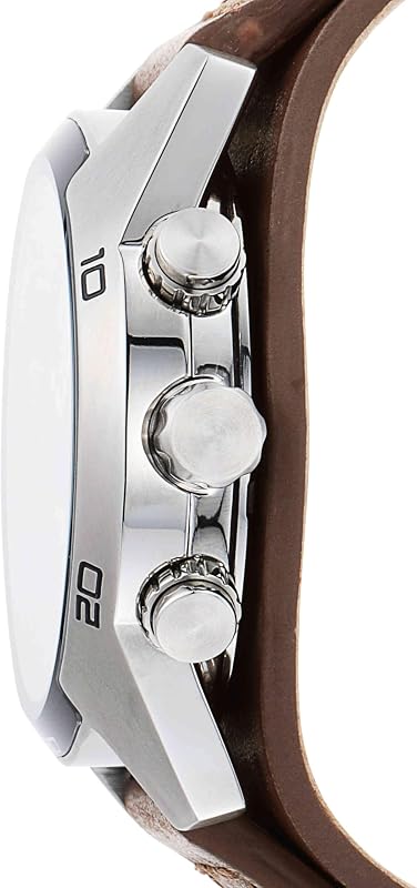 Orologio Coachman da uomo, movimento cronografo al quarzo, cassa in acciaio inossidabile da 45 mm con cinturino in vera pelle, CH2565, Marrone