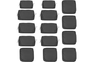 QIUJIAQI 14-Piece Outdoor Cushion Covers for Sectional Wicker Patio Cushion Covers Water Resistant and UV Proof All -Weather Seat Covers with Zipper 3 Sizes