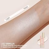 Oulac Glitter Eyeshadow Pencil 01 Vanilla Shimmer Cream Long Lasting Waterproof view 3
