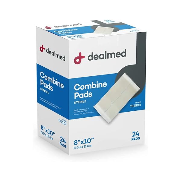 DEALMED ABDOMINAL COMBINE PADS 8″X10″ (24-PACK) STERILE INDIVIDUALLY...