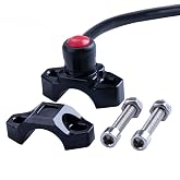 ORAEVY CNC Universal Motorcycle Engine Stop Start Kill Switch Button with Mounting Backplate for ATV,Dirt Pit Bike,Scooter,Quad - Black