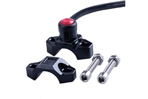 ORAEVY CNC Universal Motorcycle Engine Stop Start Kill Switch Button with Mounting Backplate for ATV,Dirt Pit Bike,Scooter,Quad - Black