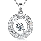 TOUPOP Zodiac Constellation Necklace for Women 925 Sterling Silver Birthstone Pendant Necklaces Zodiac Sign Jewelry Birthday Christmas Gifts for Women Her