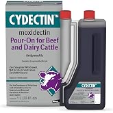 Elanco Cydectin Pour-On Cattle Parasiticide | Treats Worms, Flies, Lice, Grubs, and Mites | 1L Dewormer