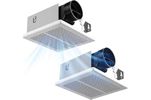 Amico Bathroom Exhaust Fan 2 Pack, 80 CFM, 1.0 Sones, Low Noise, Easy to Install, Ceiling Mounted Retrofit Ventilation Fans, No Attic Access Needed- UL Certified