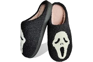 AUCOMFO Christmas Greench Reindeer Slippers Pumpkin Slippers For Women Men,Cute Comfy Bedroom Slippers,Fall Home Slippers House Slippers,Ladies Fuzzy Slippers,indoor Memory Foam Slippers For Womens Mens