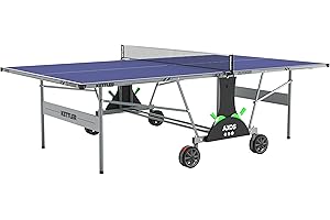 KETTLER Sport Axos Outdoor Table Tennis Table Bundle with Rackets and Balls