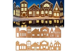 Christmas Gingerbread House Decorations - Foldable Christmas Gingerbreads House with LED Light,C-hristmas Village Centerpiece