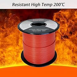 DONOKY 22 Gauge 22 AWG Silicone Wire - Red 400ft