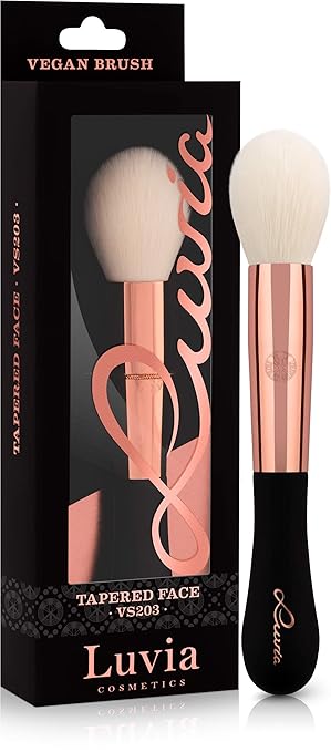 Luvia Kontur Highlighter Pinsel - Vegan Signature Tapered Face VS 203 Contour Brush Schwarz/Rosegold