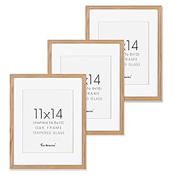11x14 Picture Frames Set of 3, Light Wood 11 x 14