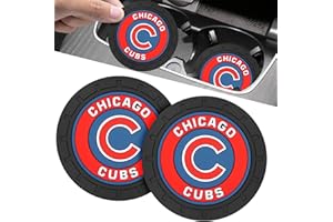 EMIJOY Cubs Car Cup Holder Coasters for Baseball Fans,Chicago Cubs Car Coasters for Car Cup Holder,Baseball Stuffs Chicago Cubs Car Cup Holder Insert,Souvenir/Gifts for Baseball Fans,Car Cup Mat,2.75''